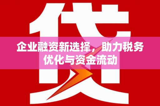 广水企业融资新选择，助力税务优化与资金流动