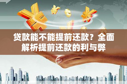 永平贷款能不能提前还款？全面解析提前还款的利与弊