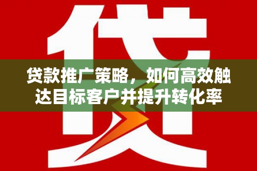 通山贷款推广策略，如何高效触达目标客户并提升转化率