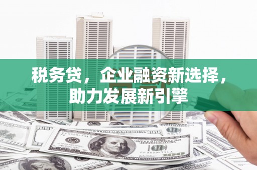 仙桃税务贷，企业融资新选择，助力发展新引擎