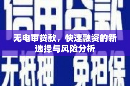 吴起无电审贷款，快速融资的新选择与风险分析