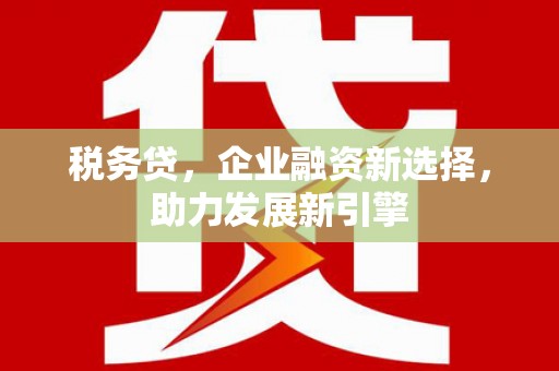 西秀税务贷，企业融资新选择，助力发展新引擎