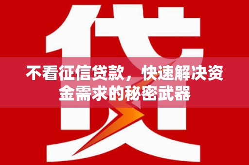 邢台不看征信贷款，快速解决资金需求的秘密武器