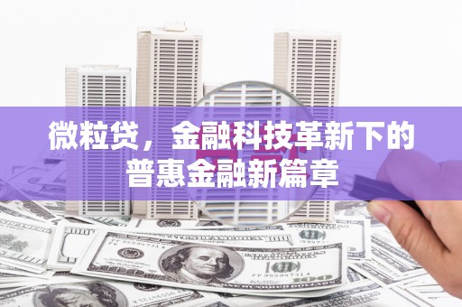 山城微粒贷，金融科技革新下的普惠金融新篇章