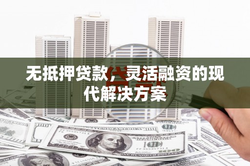 阜沙无抵押贷款，灵活融资的现代解决方案